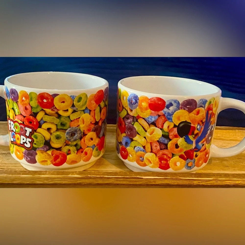 2-New Fruit loops  kelloggs cereal coffee mugs🎁